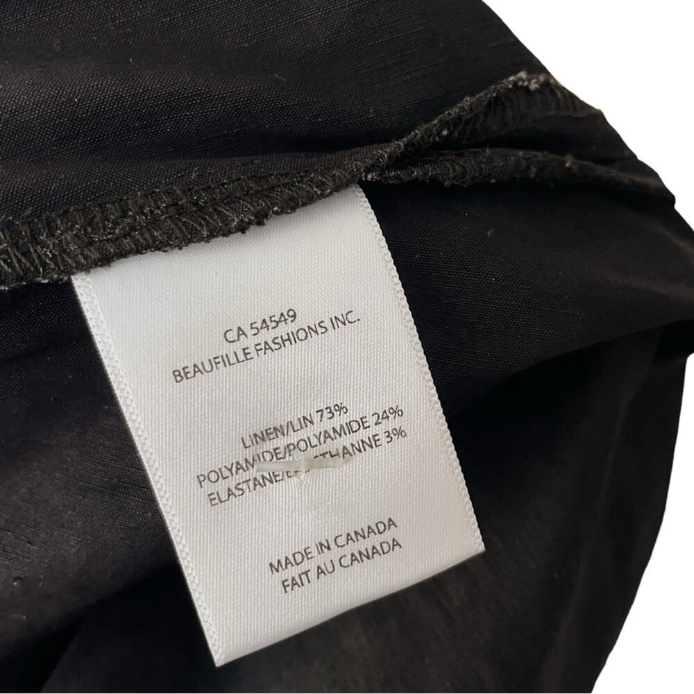 Beaufille Black Off Shoulder Chic Feminine Linen Blend V Neck Bia Top - 2 $325 - Picture 10 of 10